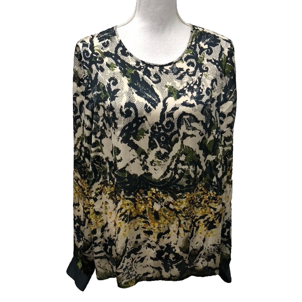 Vince Camuto Blouse Top Womens Large Lace Print Teacher Business Career